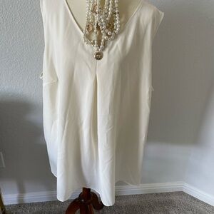 Catherines Cream V-Neck Blouse